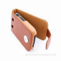 Genuine Brown Leather Mobile Phone Case for RIM's Blackberry 9700, with Magnetic Clip Closure